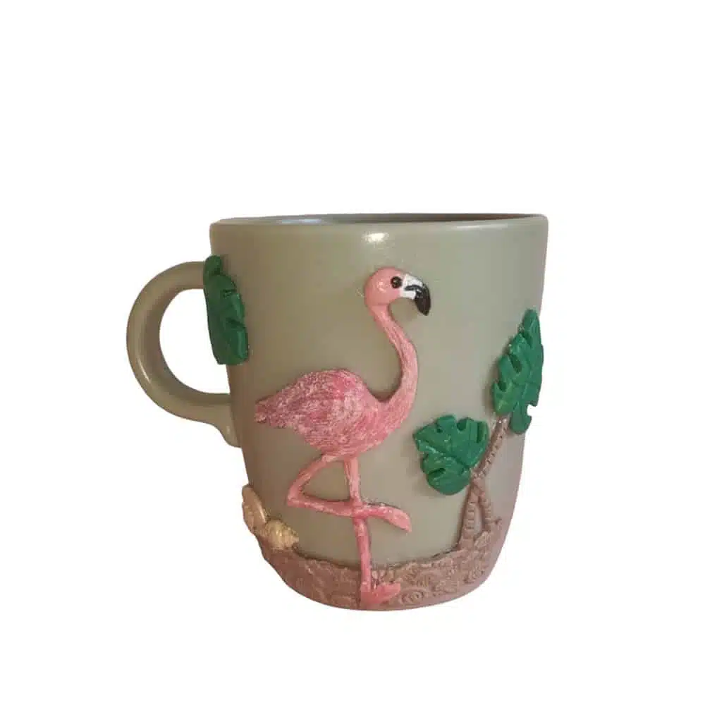 Flamingo - Green Mug - 300ml 1 Flamingo - Green Mug - 300ml
