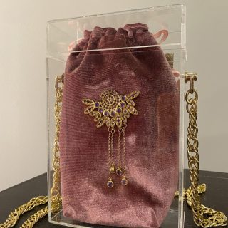 The Bois De Rose Crystal Plexi Box Chain Bag