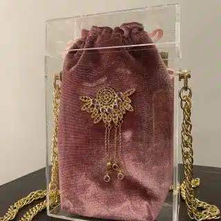 The Bois De Rose Crystal Plexi Box Chain Bag