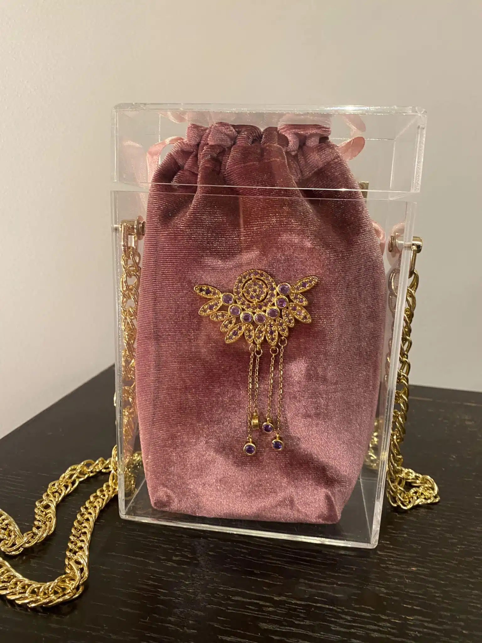 The Bois De Rose Crystal Plexi Box Chain Bag 2 image00008 scaled