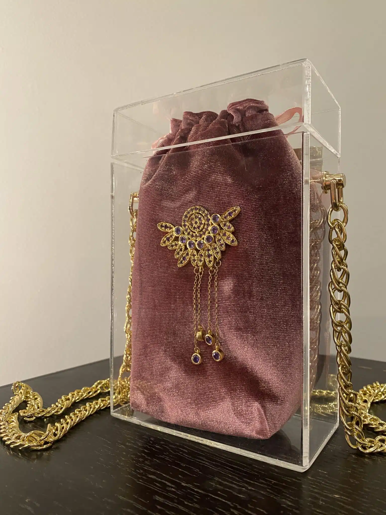 The Bois De Rose Crystal Plexi Box Chain Bag 3 image00010 scaled