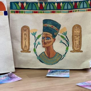 Pharaonic style square totebag