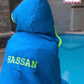 Microfiber hooded towel (Blue)