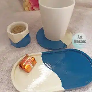 Jesmonite Blue and White Set