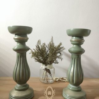 Olive candle holders