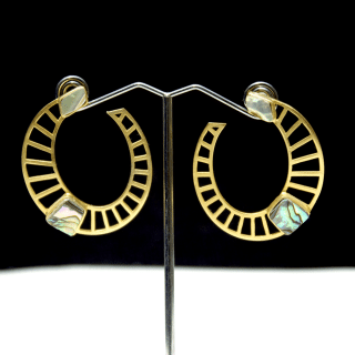 Marble Copper Platted Earring
