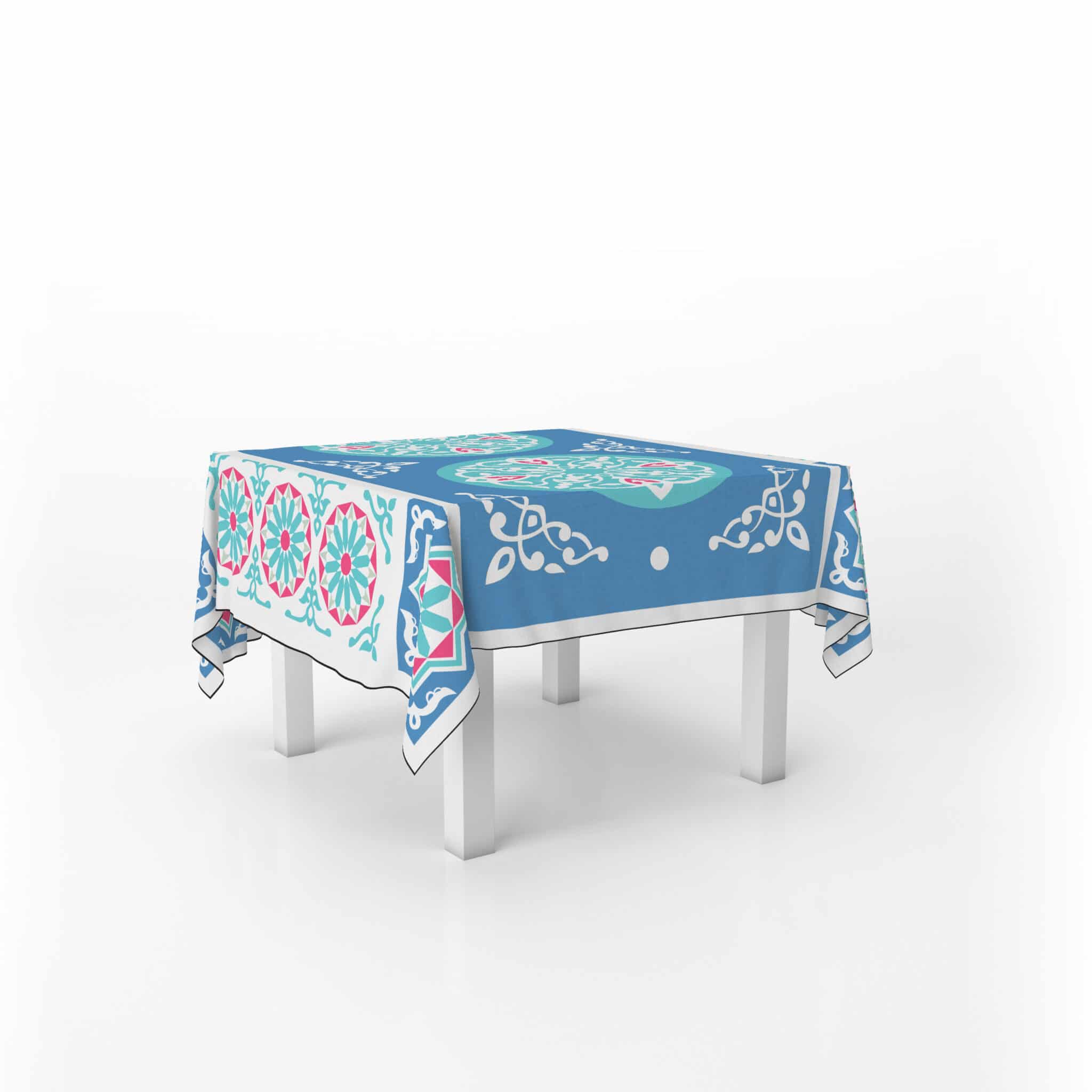 Khaymya Blue tablecloth 140x140 1 Khaymya Blue tablecloth 140x140