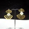 White copper platted earring