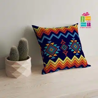 bark blue & yellow Cushion