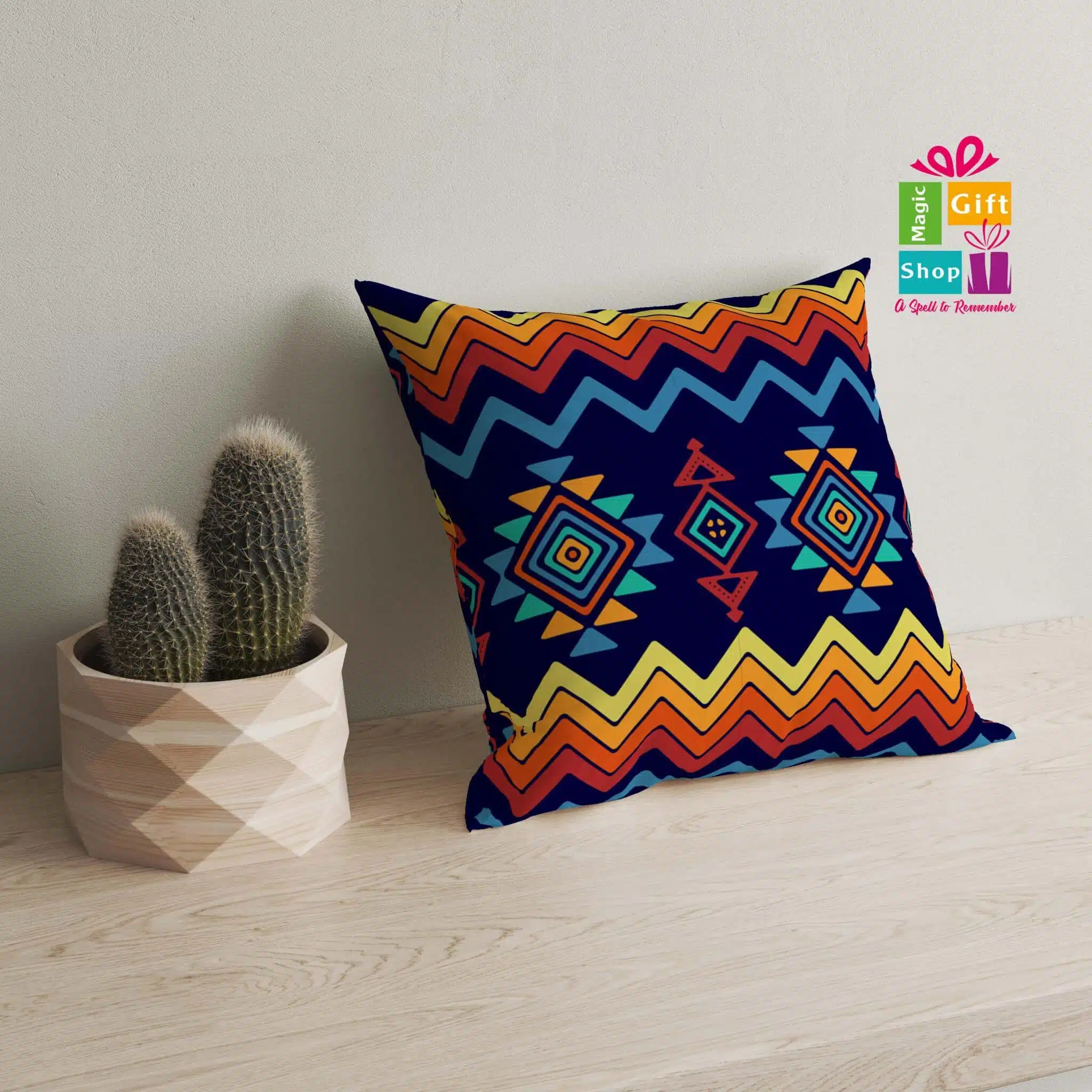 bark blue & yellow Cushion 1 bark blue & yellow Cushion