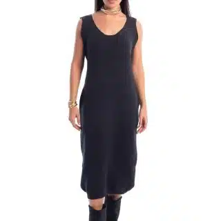 Black knit dress