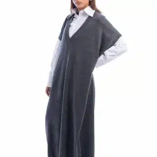 Maxi grey knit dress