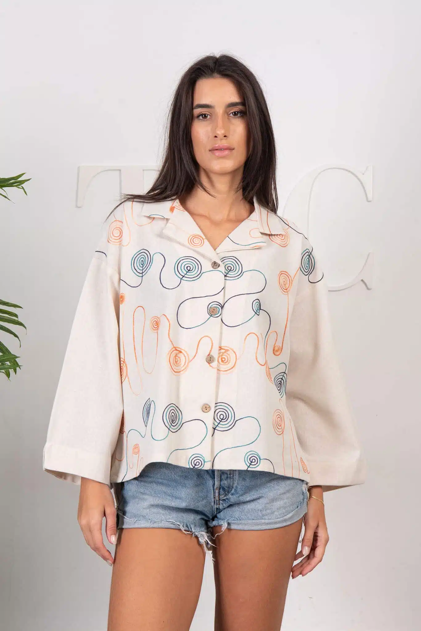 Embroidered linen top 1 summer top