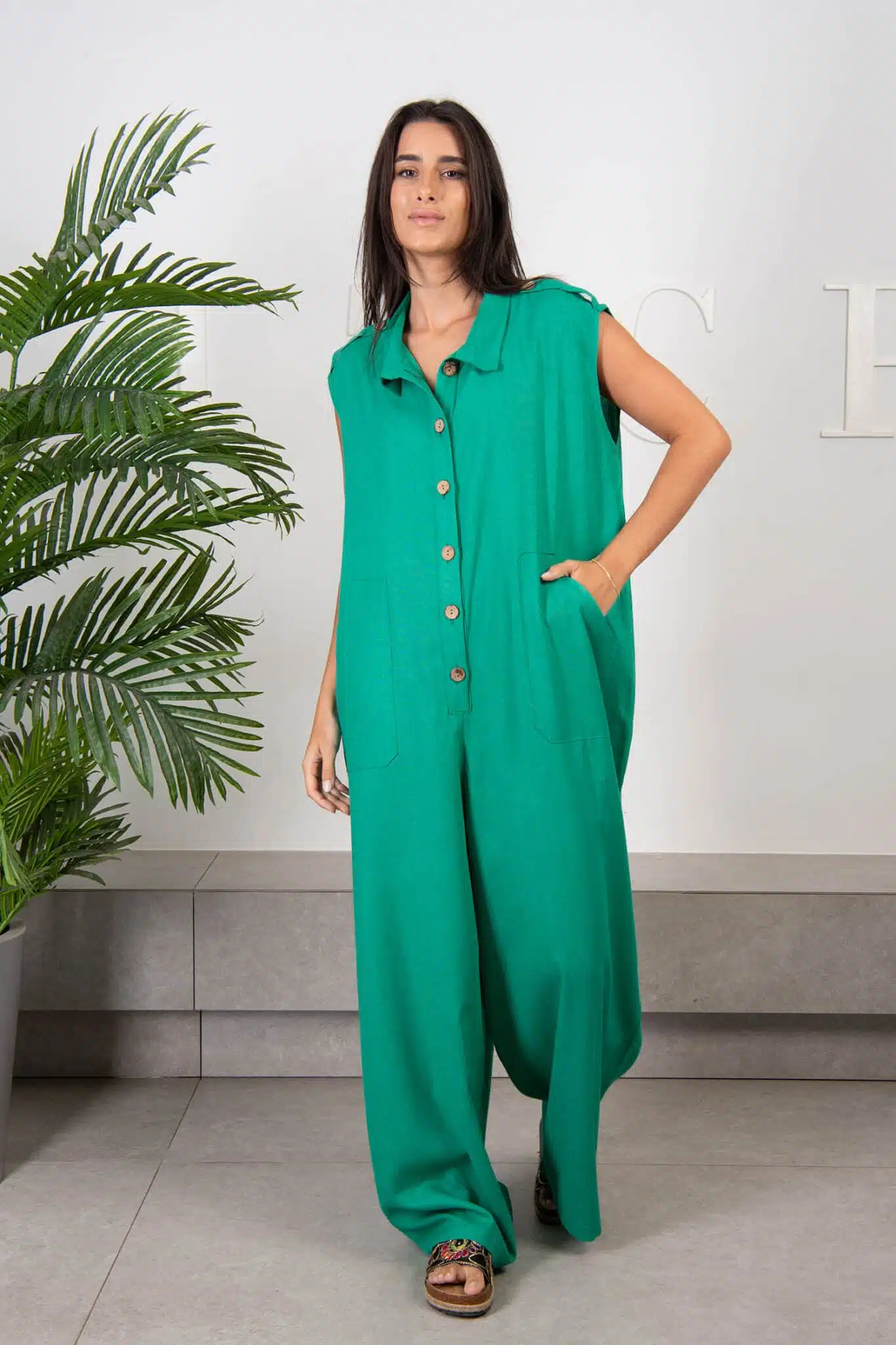Green linen jumpsuit 3 mitcha 37677 scaled