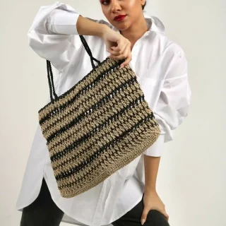 Pou Raffia Tote Bag