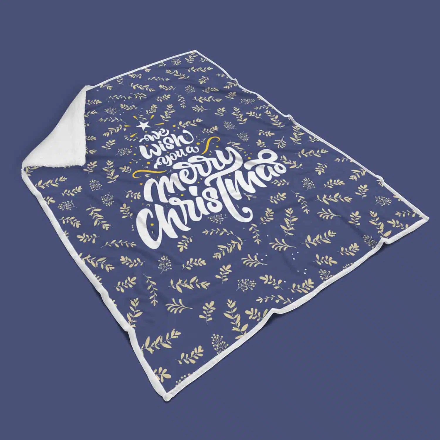 Merry Christmas Navy blanket 2 mockup blanket 8