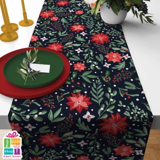 christmas dark blue & flower