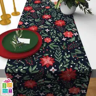 christmas dark blue & flower