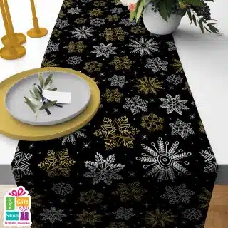 christmas black & gold snowflake