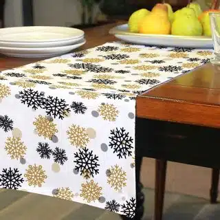 christmas black & gold snowflake