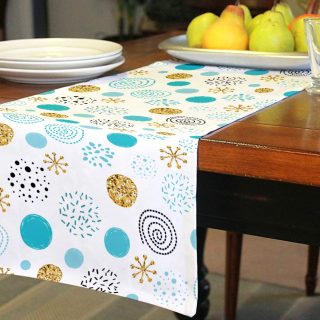 christmas light blue & gold