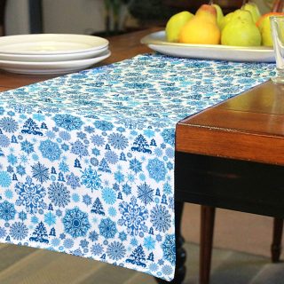 christmas blue tree & snowflake