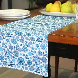 christmas blue tree & snowflake