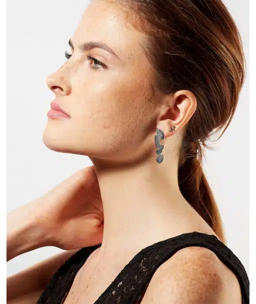 Essential Collection , Essential Long Silver Drop Earrings 3 organic long pure silver drop earrings 1