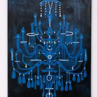 Crystal embellished chandelier painting.