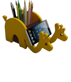 Wooden Mobile Holder and Stationery Organizer