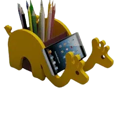 Wooden Mobile Holder and Stationery Organizer