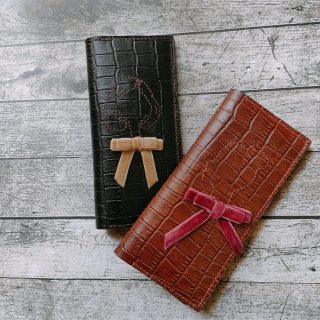 genuine leather long wallet