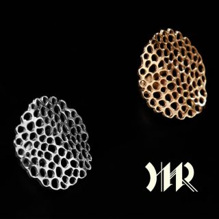 Sterling Silver Sponge Earrings with yellow or white gold plating