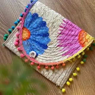 Floral Summer Straw Clutch