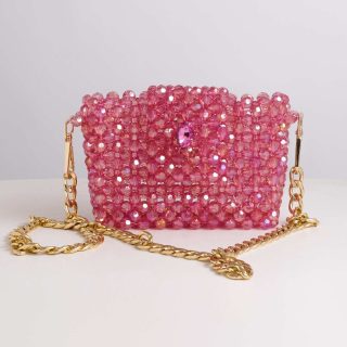 Watermelon colored beads bag.