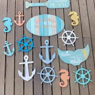 Aqua x Coral Summer Wooden Wall Decor