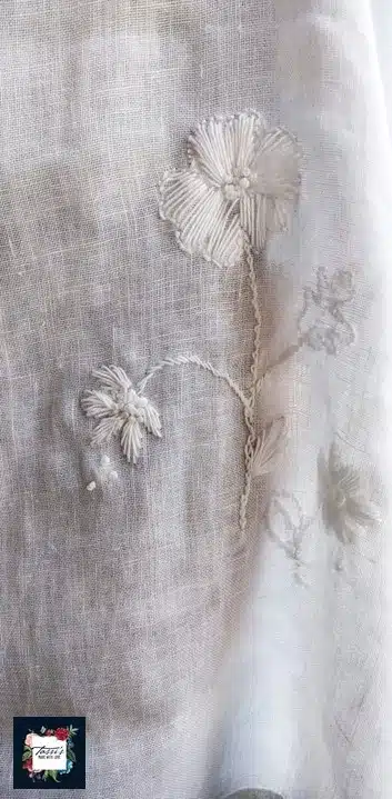 Angelic White Linen Shawl 2 white detail