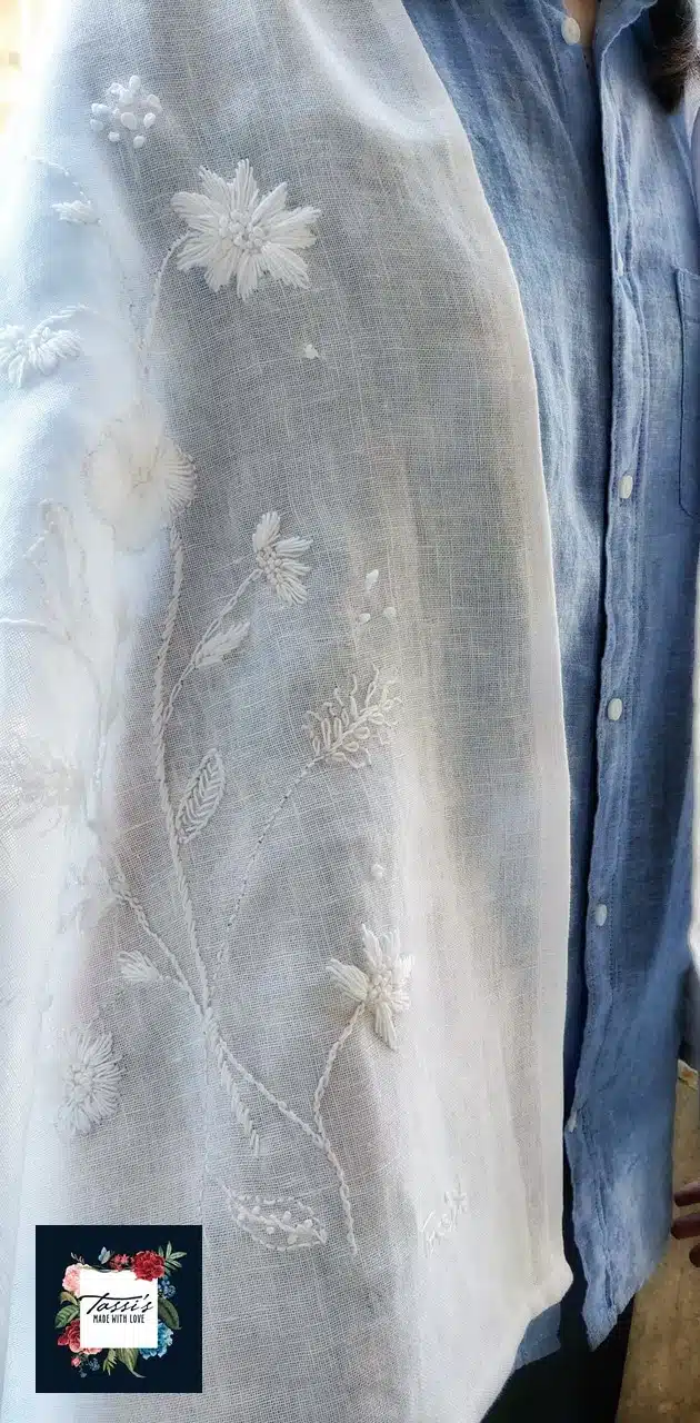 Angelic White Linen Shawl 1 Angelic White Linen Shawl