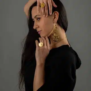 Handmade organic shapes earring for women