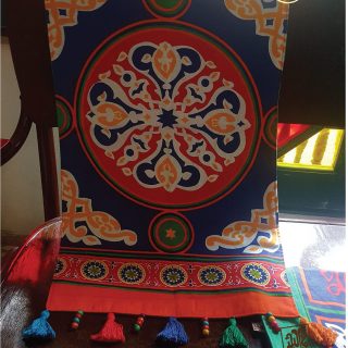 رانر خيامية بالقماش قطن 10 شرابة .