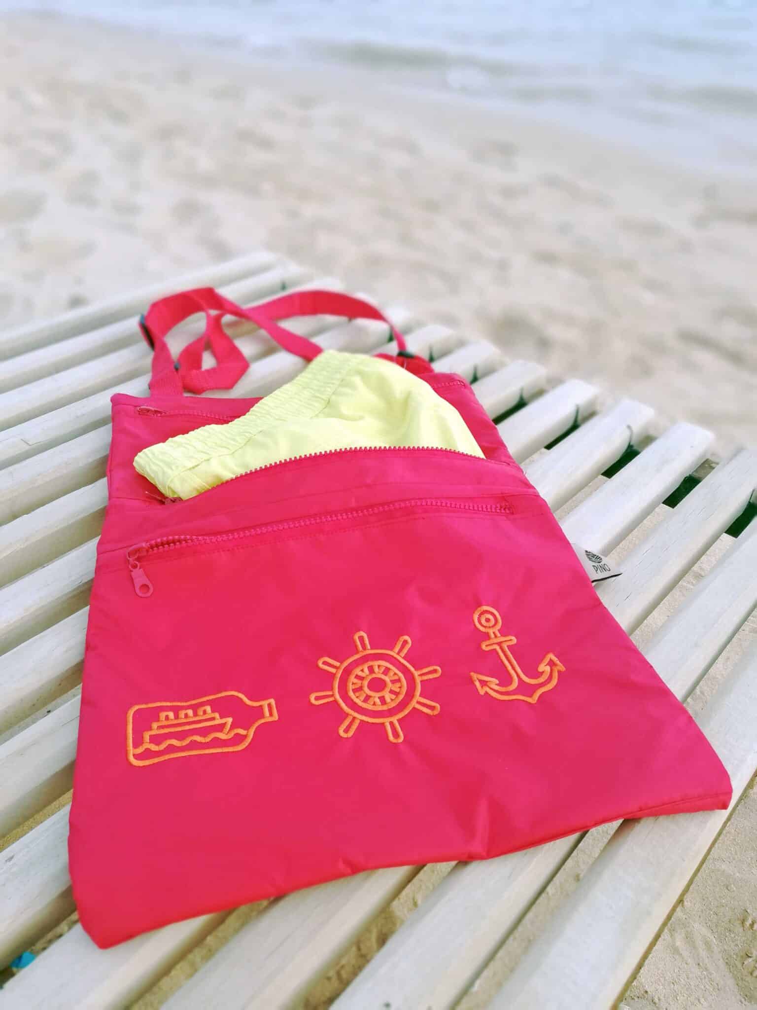 Pino Waterproof Beach Bag - Multiple Zippers (X-Zip) 7 xZip Red 1 scaled