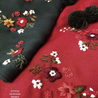 Floral Red/Green Pashmina Shawl