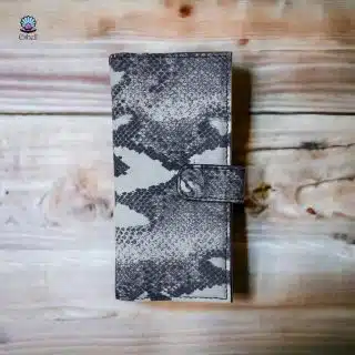 Natural leather snake long wallet