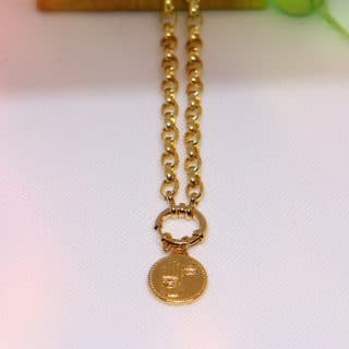 18k gold plated necklace with Fatima hand charm