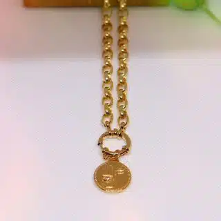 18k gold plated necklace with Fatima hand charm