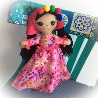 Egyptian folkloric handmade soft doll “ Warda”
