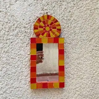 مرآة خشب موزاييك