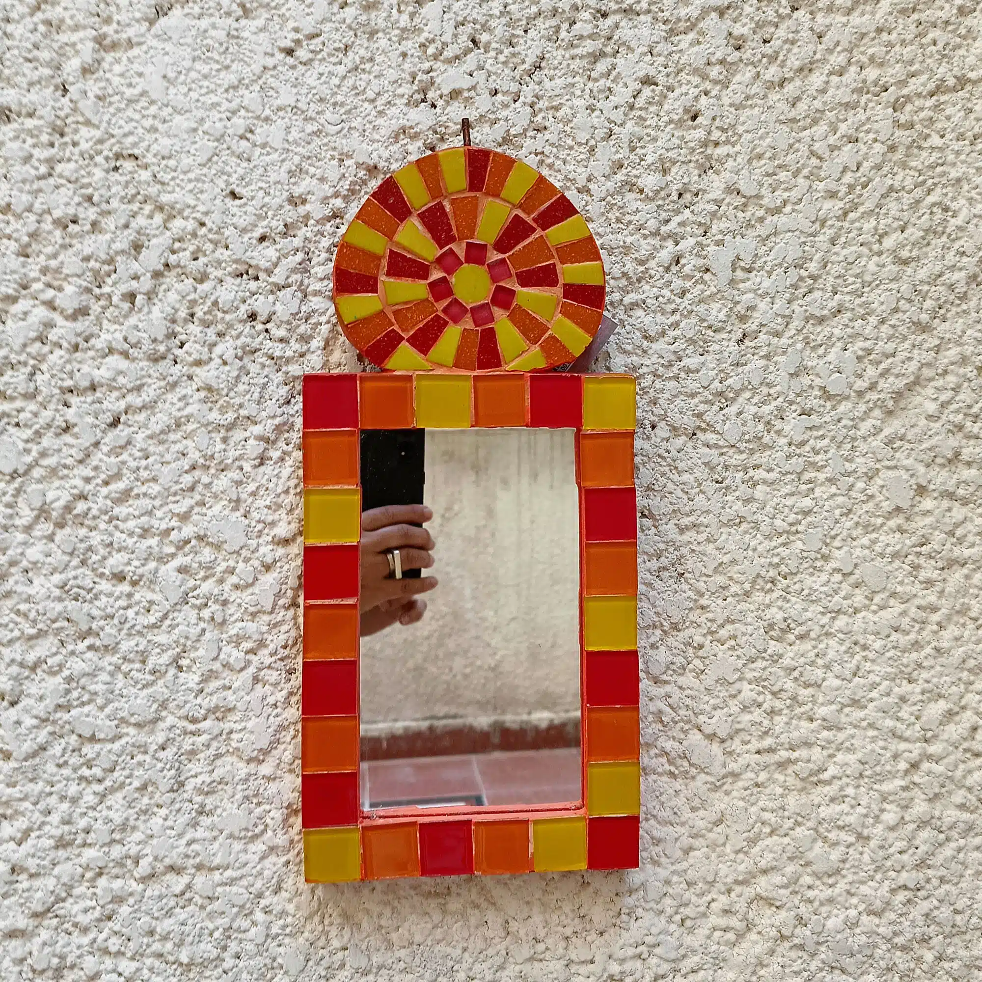 مرآة خشب موزاييك 1 مرآة خشب موزاييك