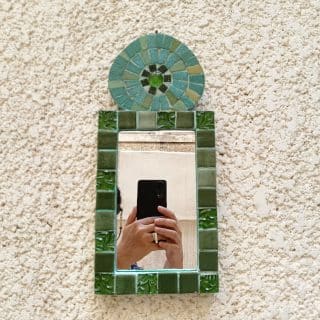 مرآة خشب موزاييك