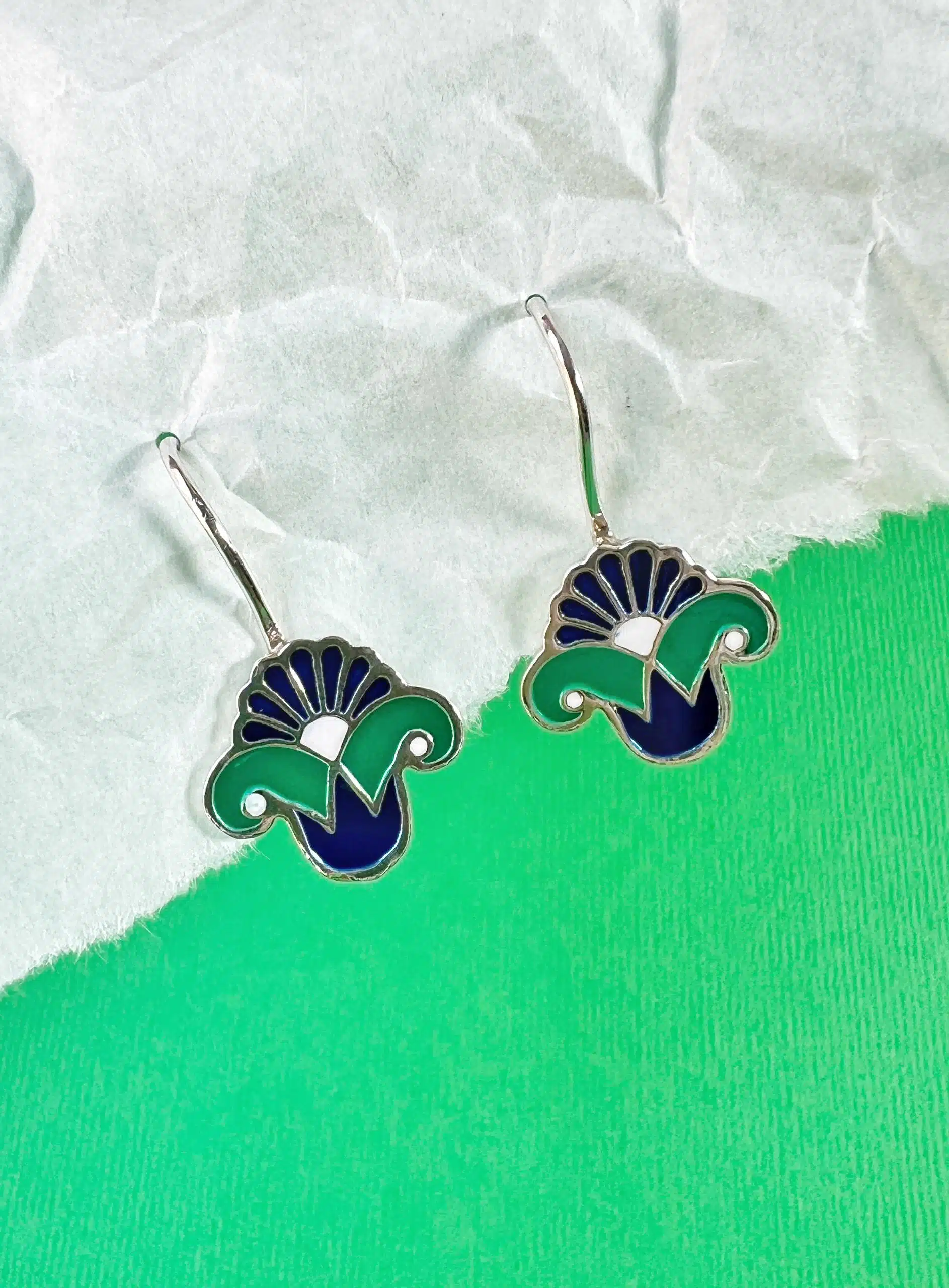 Lotus #3 sterling silver earrings with handpainted enamel. 3 4952259b f4ca 4bf2 8f92 64aefe2459af scaled